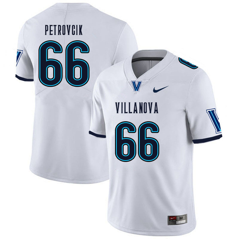 Men #66 James Petrovcik Villanova Wildcats College Football Jerseys Sale-White